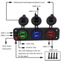 Soquete 12V para carregador duplo USB para carro